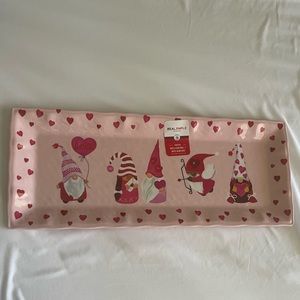 NEW Valentines Day gnomes melamine platter